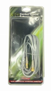 Przewód Antenowy Coaxial 9,5 Męski -> Typ F Męski 500 cm