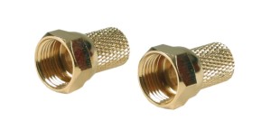 Wtyczki Końcówki na Przewód Typ F Satelita 2 szt Gold Optex