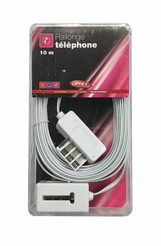 Przewód z Gniazdem Telefonicznym Francuskim 8P  10 m Optex 722895 1.jpg