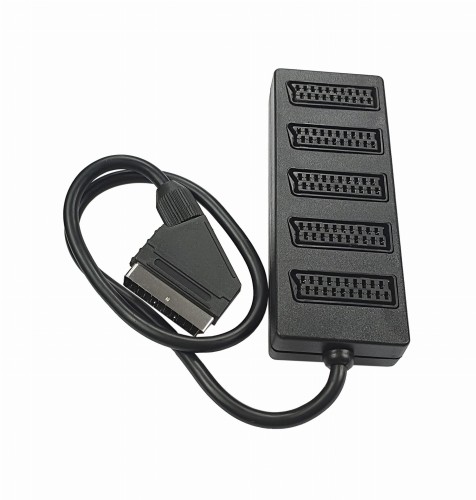 Rozgałęźnik Hub Splitter Euro Scart 5 Gniazd 50 cm 1.jpg