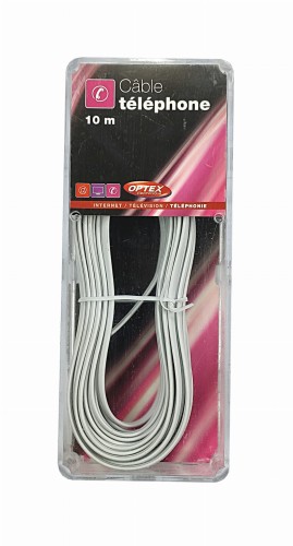 Przewód Kabel Telefoniczny RJ-11 Płaski 4 żyły 10 m Optex 722906 1.jpg