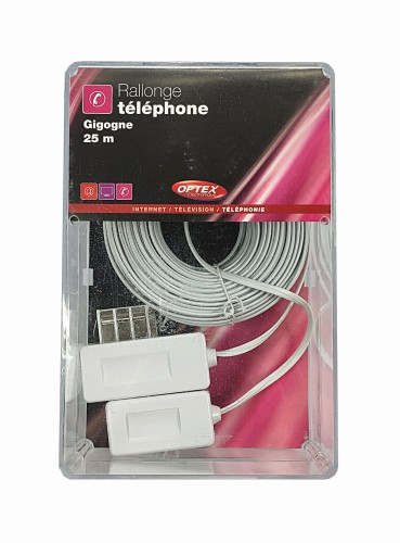 Przewód Gniazdo Telefoniczne Francuskie 8P 25 m #Ł Optex 722894 1.jpg