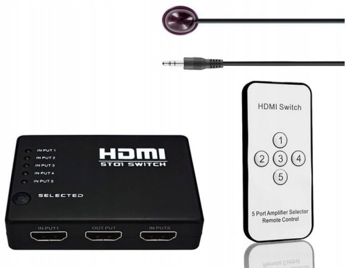 Rozdzielacz Switch 5 x HDMI FULL HD z pilotem 1.jpg